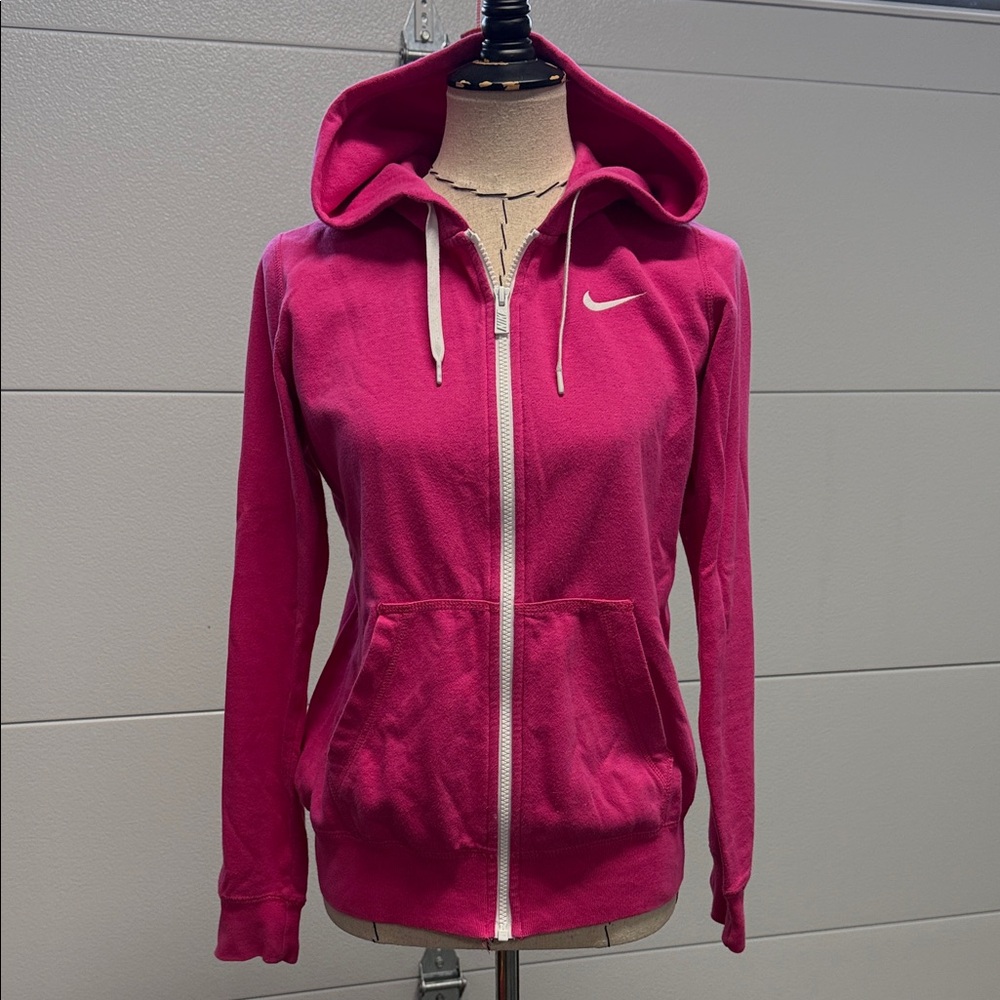 Nike Women's Magenta Full-Zip Hoodie with White Trim